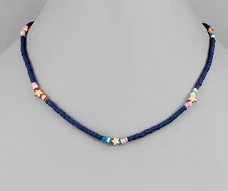 STAR & RUBBER BEAD NECKLACE STAR & RUBBER BEAD NECKLACE
