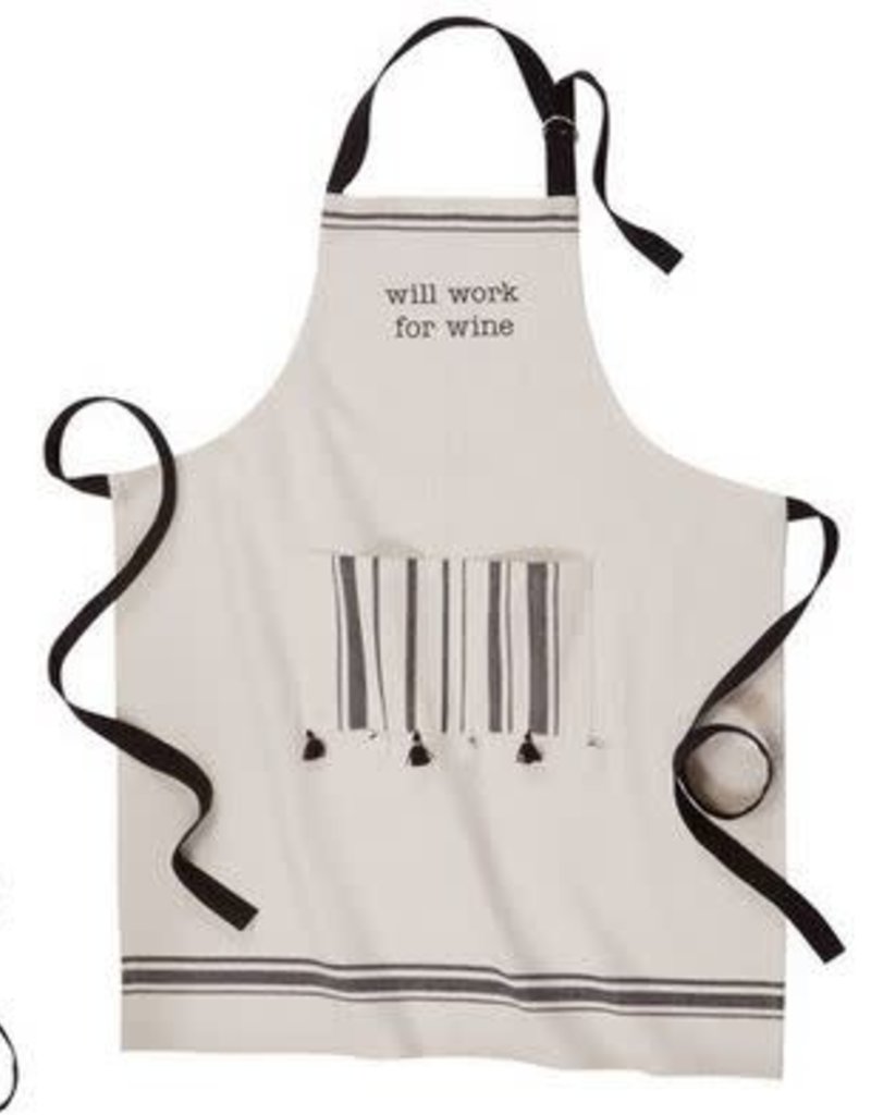 MUD PIE GRAINSACK TASSEL APRONS