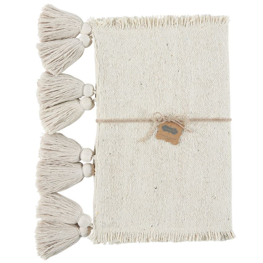 MUD PIE IVORY PONCHAA TABLE RUNNER MUD PIE IVORY PONCHAA TABLE RUNNER
