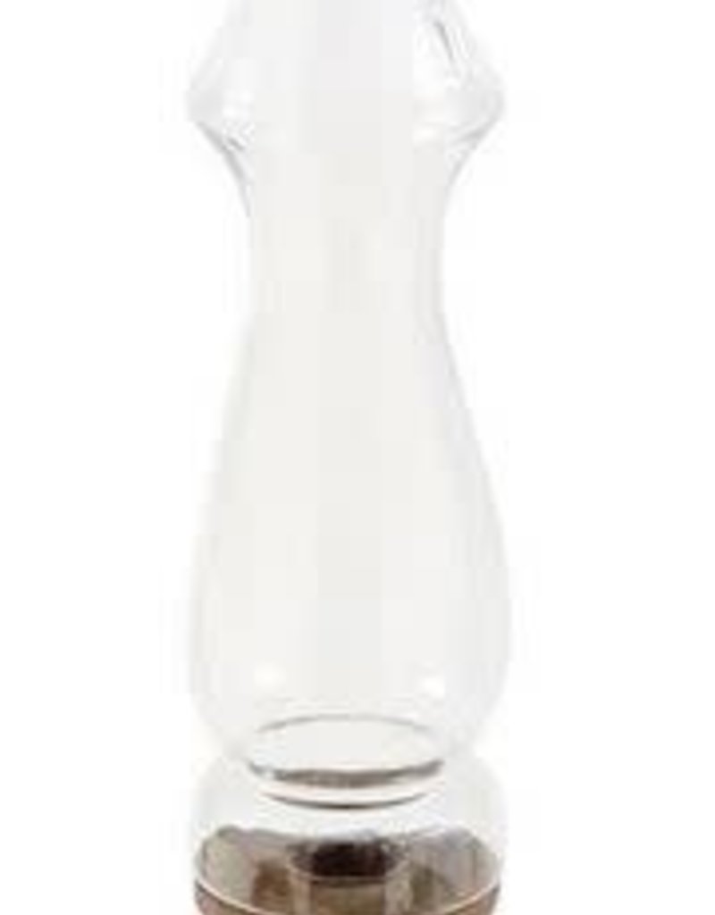 MUD PIE GLASS AND WOOD CANDLESTICKS