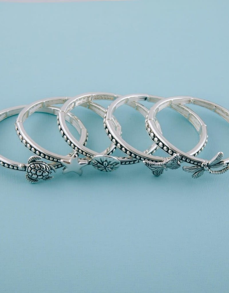 tailored antique metal stretch bracelet