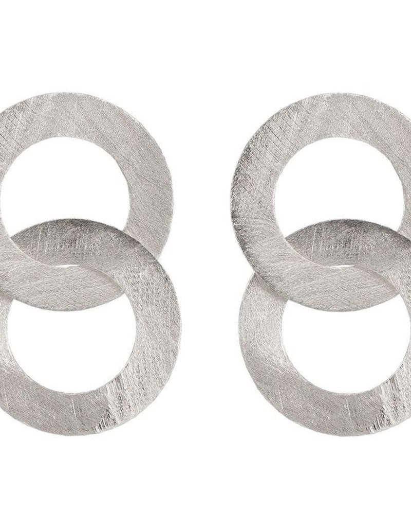 SHEILA FAJL GRETA EARRINGS-DOUBLE CIRCLE-SILVER