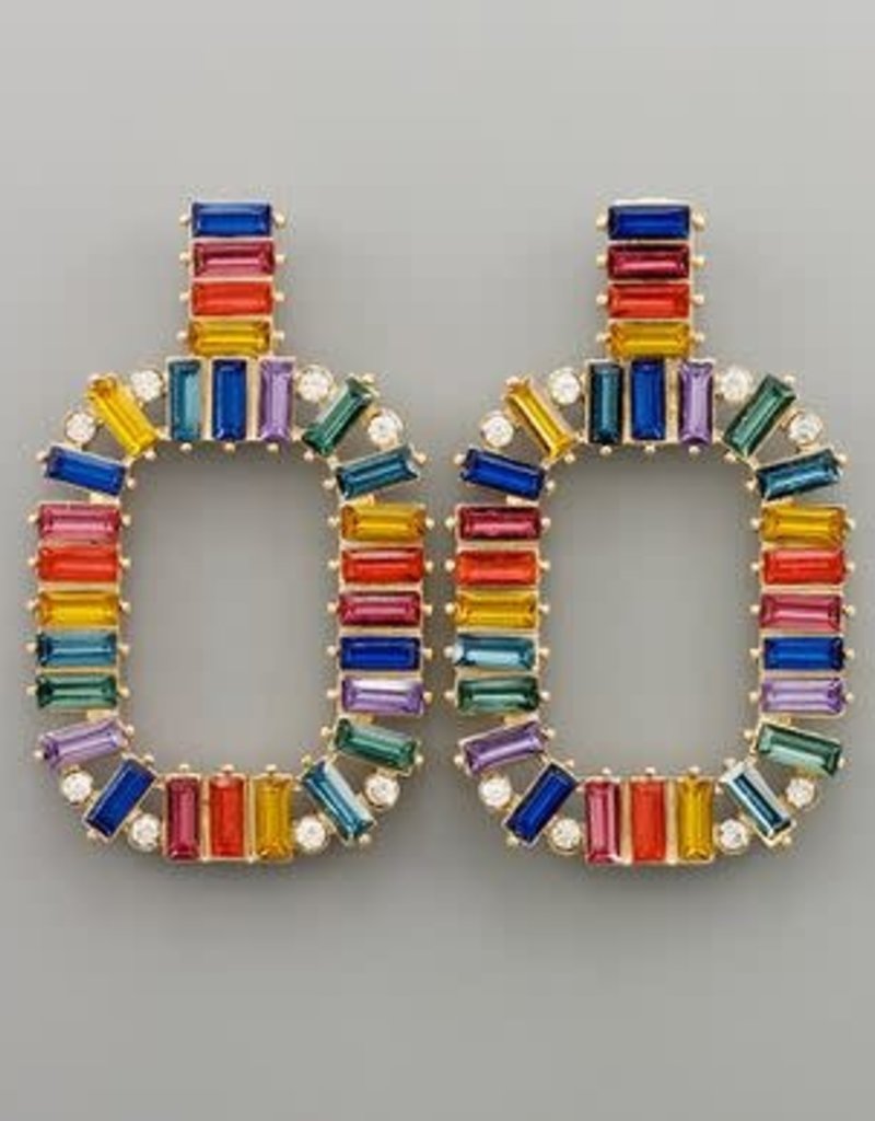 bead rectangle earrings