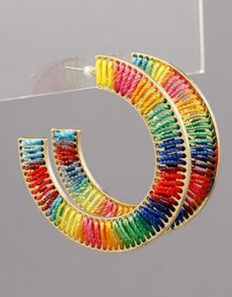 woven hoops- rainbow