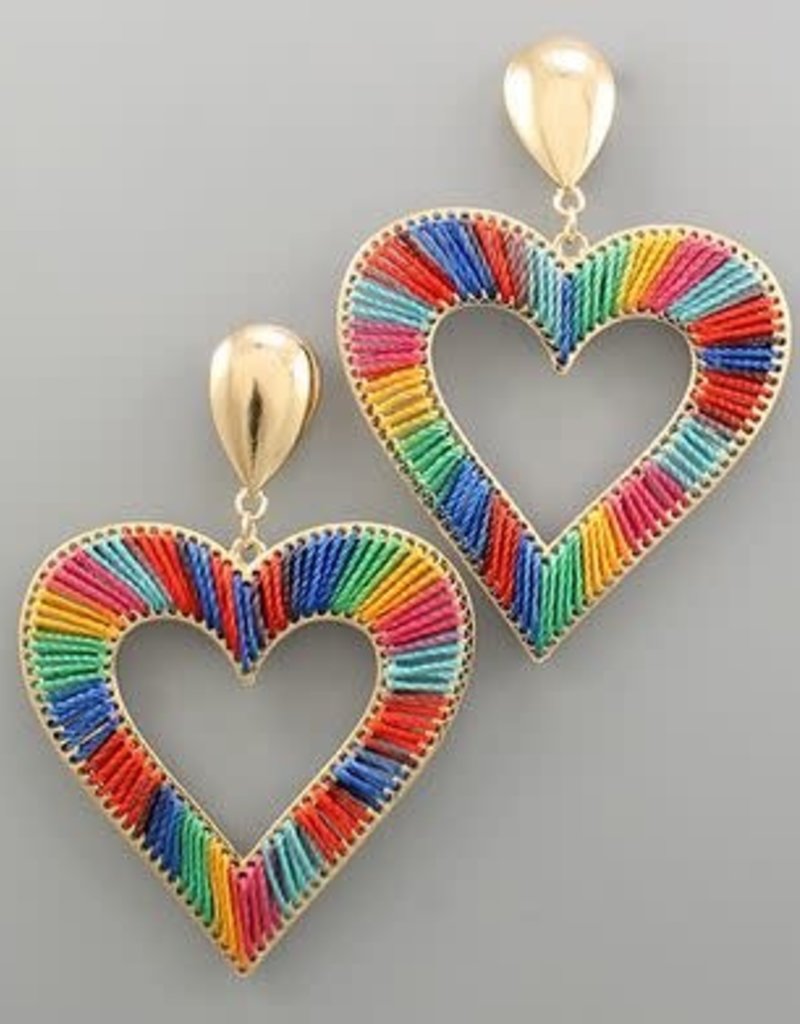 THREADED HEART EARRINGS