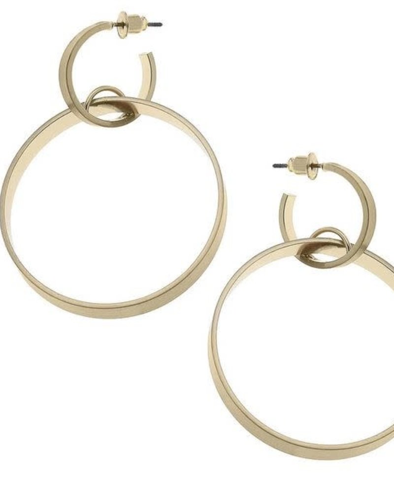 CANVAS Sloan linked hoop earrings in worn gold