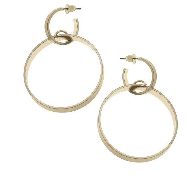 CANVAS Sloan linked hoop earrings in worn gold CANVAS Sloan linked hoop earrings in worn gold