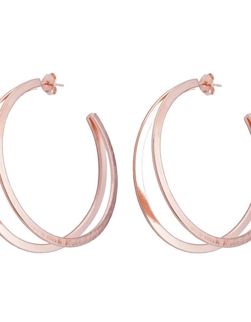 SHEILA FAJL FILIPA DOUBLE HOOPS- ROSE GOLD