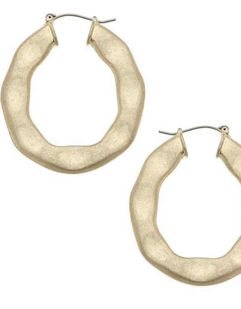 CANVAS Willow hoop earrings in worn gold