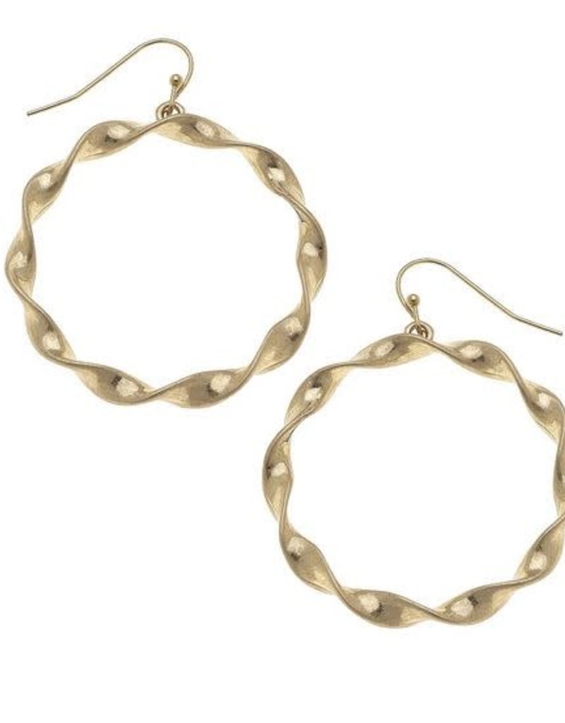 CANVAS LARGE CIRCLE EARRINGS IN WORN GOLD