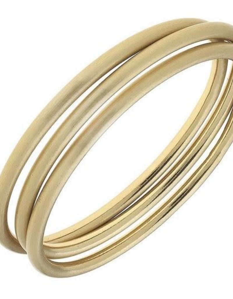 CANVAS ISLA BANGLES IN SATIN-FINISHED GOLD