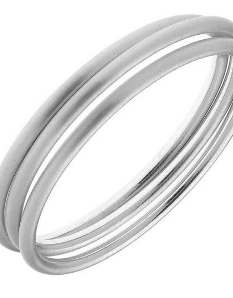 CANVAS ISLA BANGLES IN SATIN-FINISHED SILVER