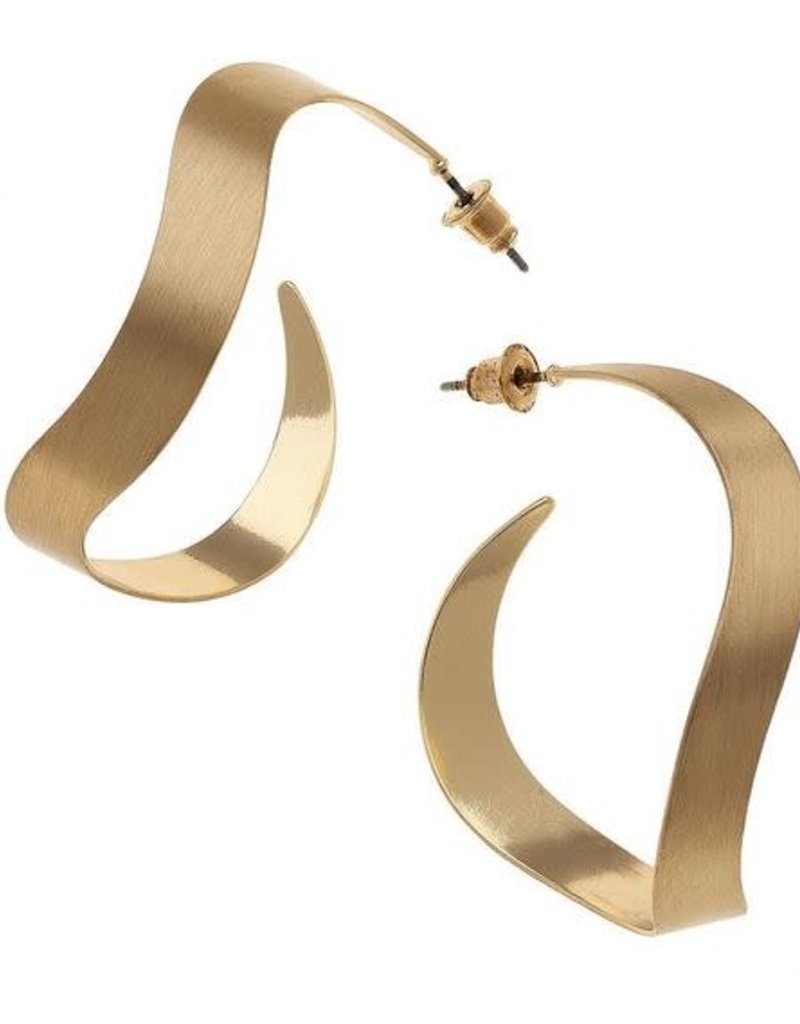 CANVAS LUMINA HOOP EARRINGS IN SATIN GOLD