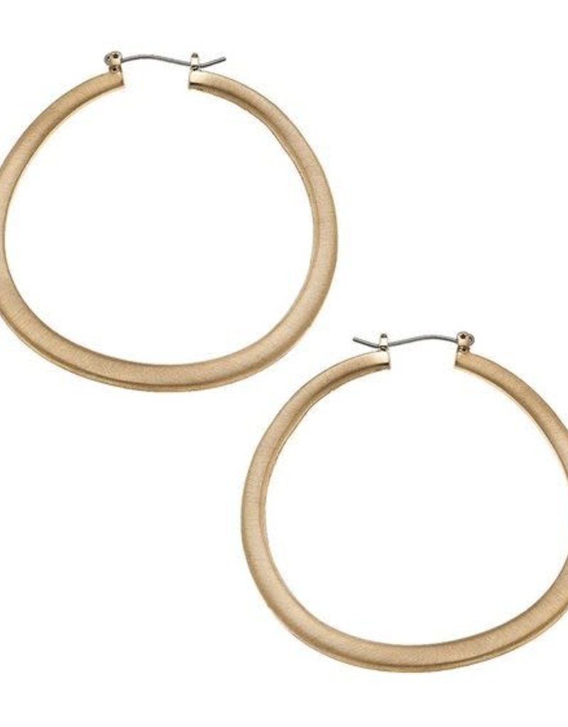CANVAS CARMEN HOOP EARRINGS IN SATIN GOLD
