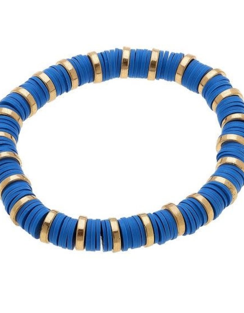 CANVAS EMBERLY CLAY STRETCH COLOR BLOCK BRACELET IN BLUE