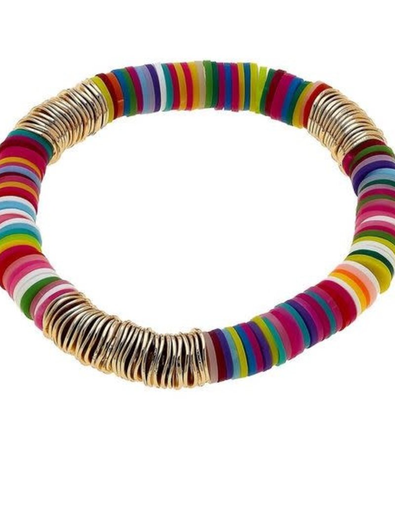 CANVAS EMBERLY CLAY STRETCH COLOR BLOCK BRACELET IN MULTI