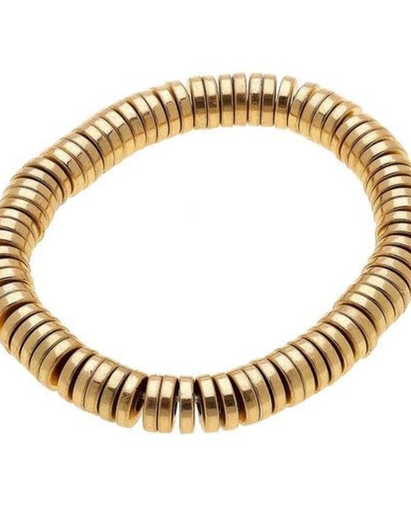 CANVAS EMBERLY STRETCH BRACELET IN WORN GOLD