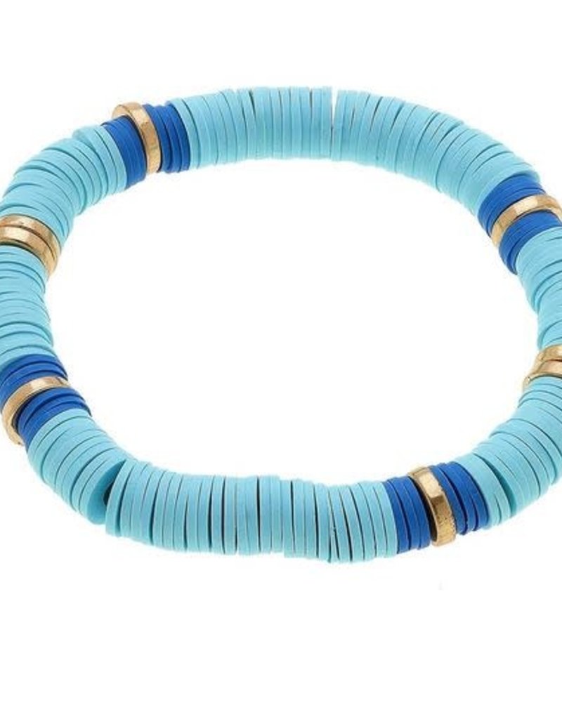 CANVAS EMBERLY CLAY STRETCH COLOR BLOCK BRACELET IN AQUA
