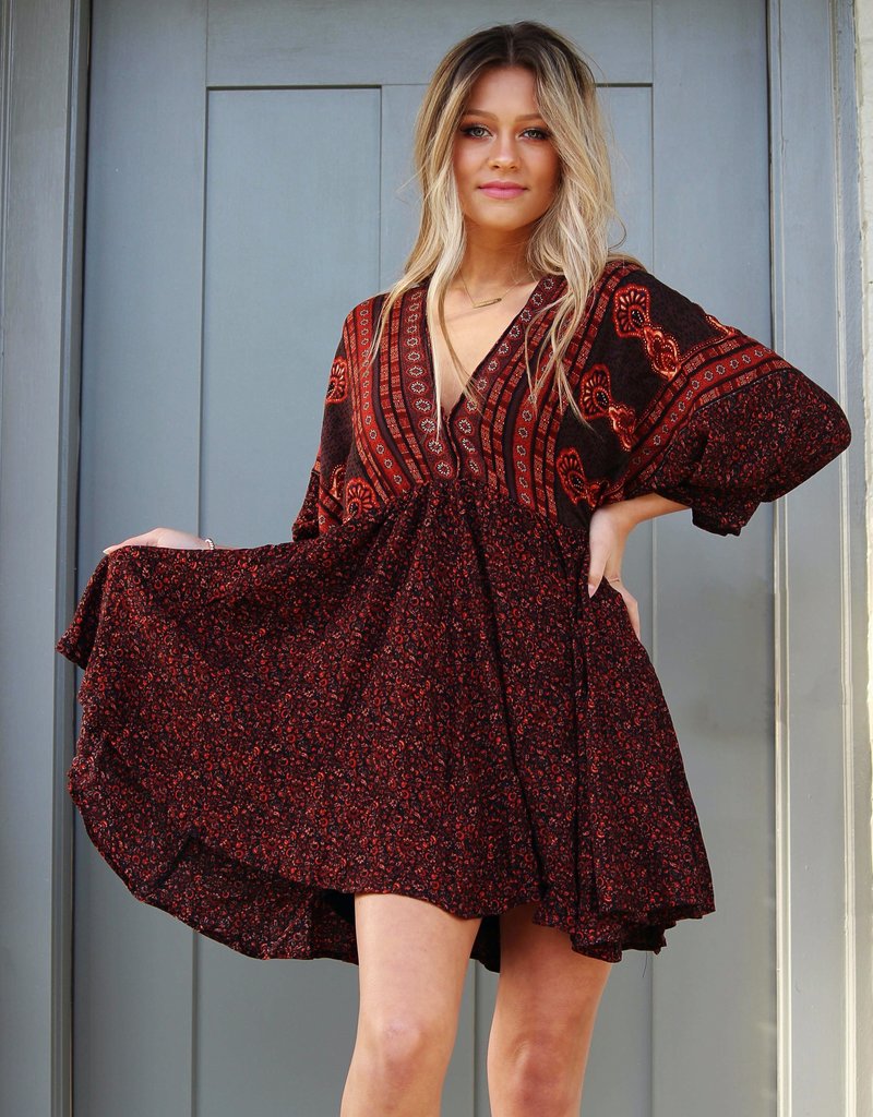 OLIVACEOUS bohemia baby doll dress