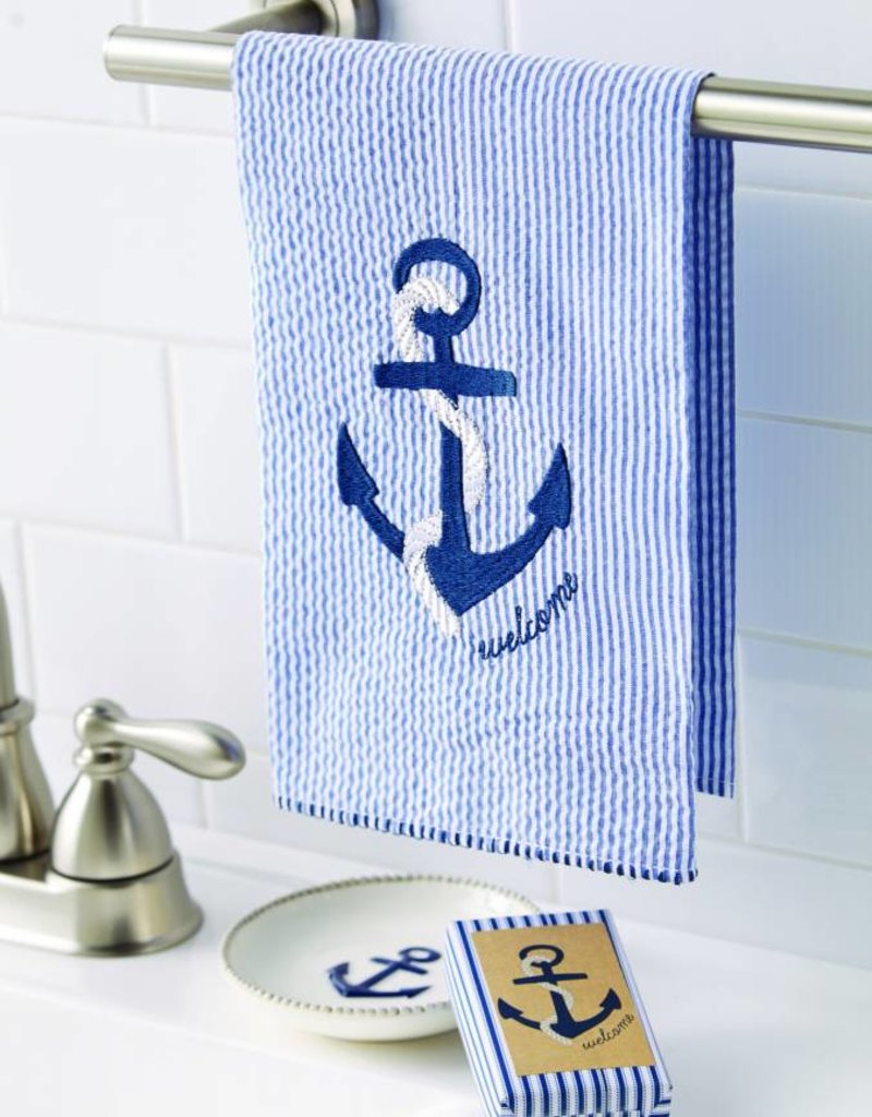MUD PIE ANCHOR TOWEL SOAP SET
