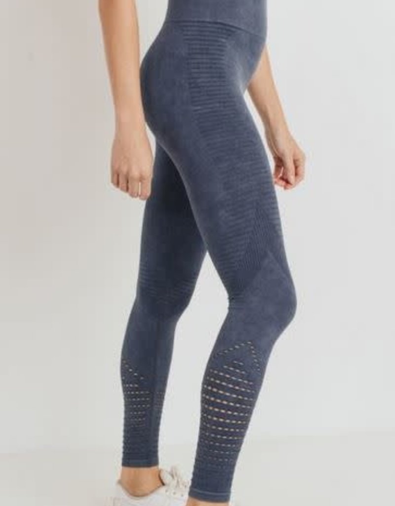 MONO B MINERAL WASH LEGGINGS- BLACK