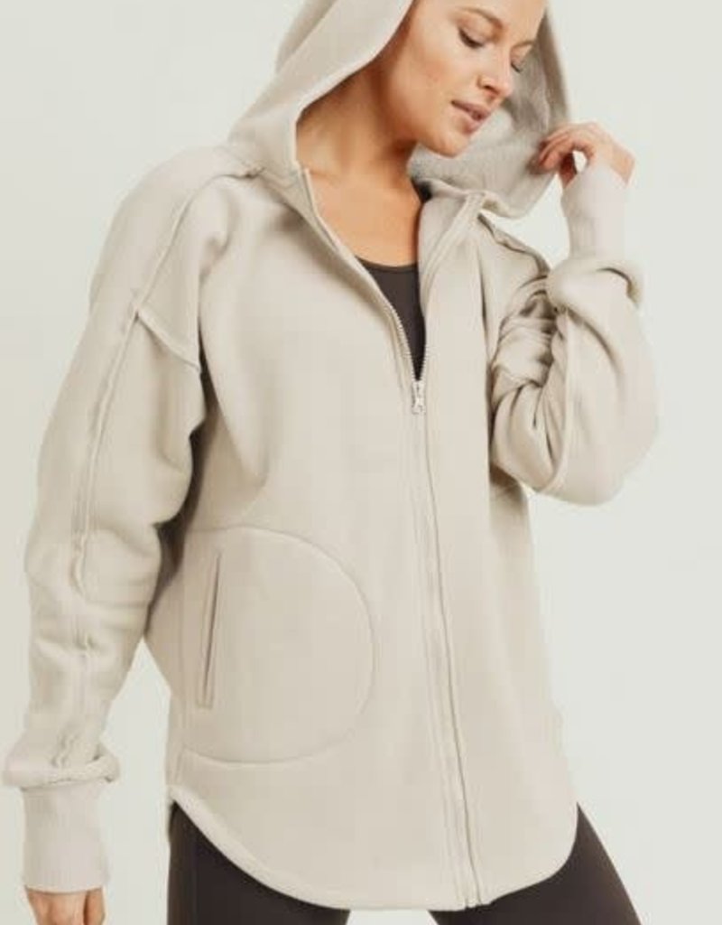 MONO B LONGLINE ZIP-UP HOODIE JACKET