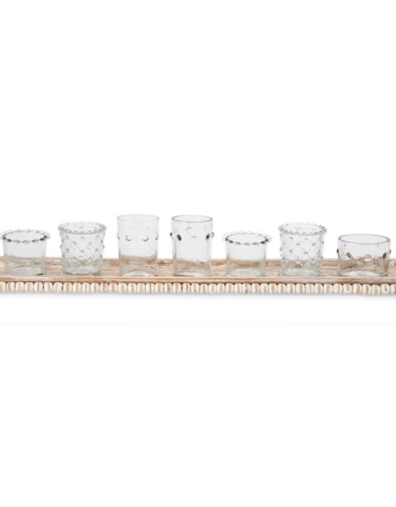 MUD PIE BEADED TRAY AND VOTIVE SET