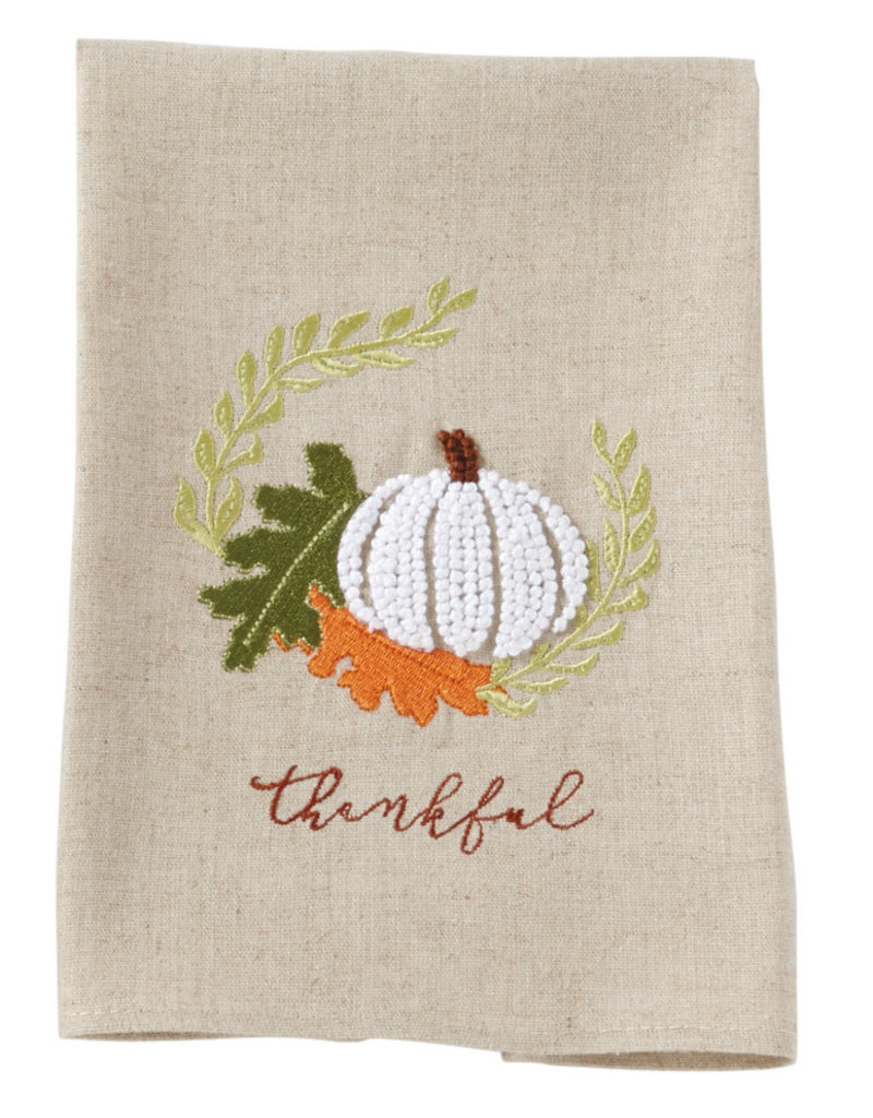 MUD PIE GATHER PUMPKIN FRENCH KNOT TOWEL