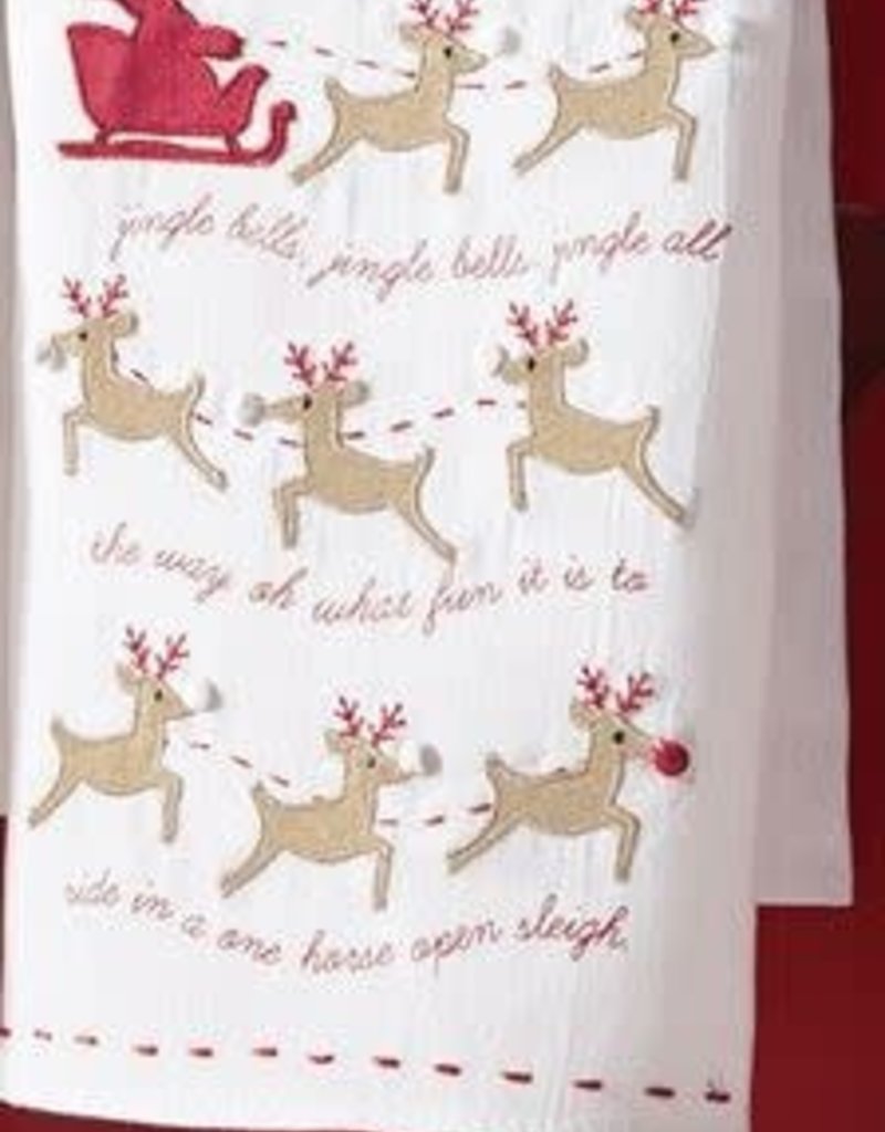 MUD PIE SANTA'S SLEIGH REINDEER TOWELS