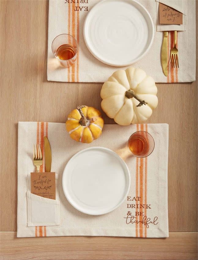 MUD PIE THANKFUL PLACE MAT SET MUD PIE THANKFUL PLACE MAT SET
