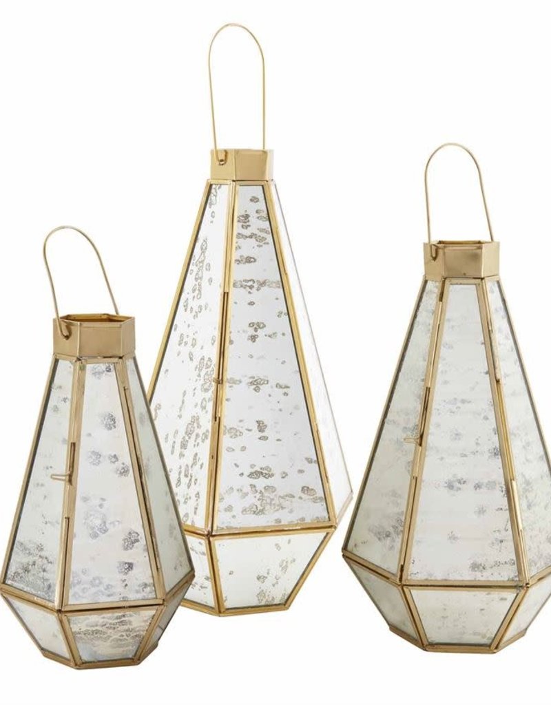 MUD PIE MERCURY GLASS BRASS LANTERNS