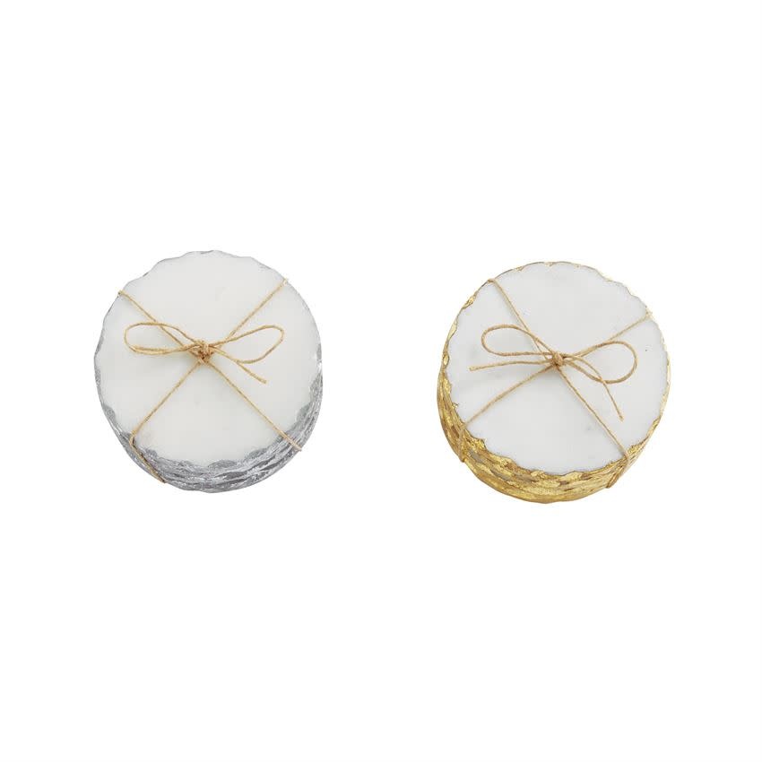 MUD PIE FOILED MARBLE COASTER SET MUD PIE FOILED MARBLE COASTER SET