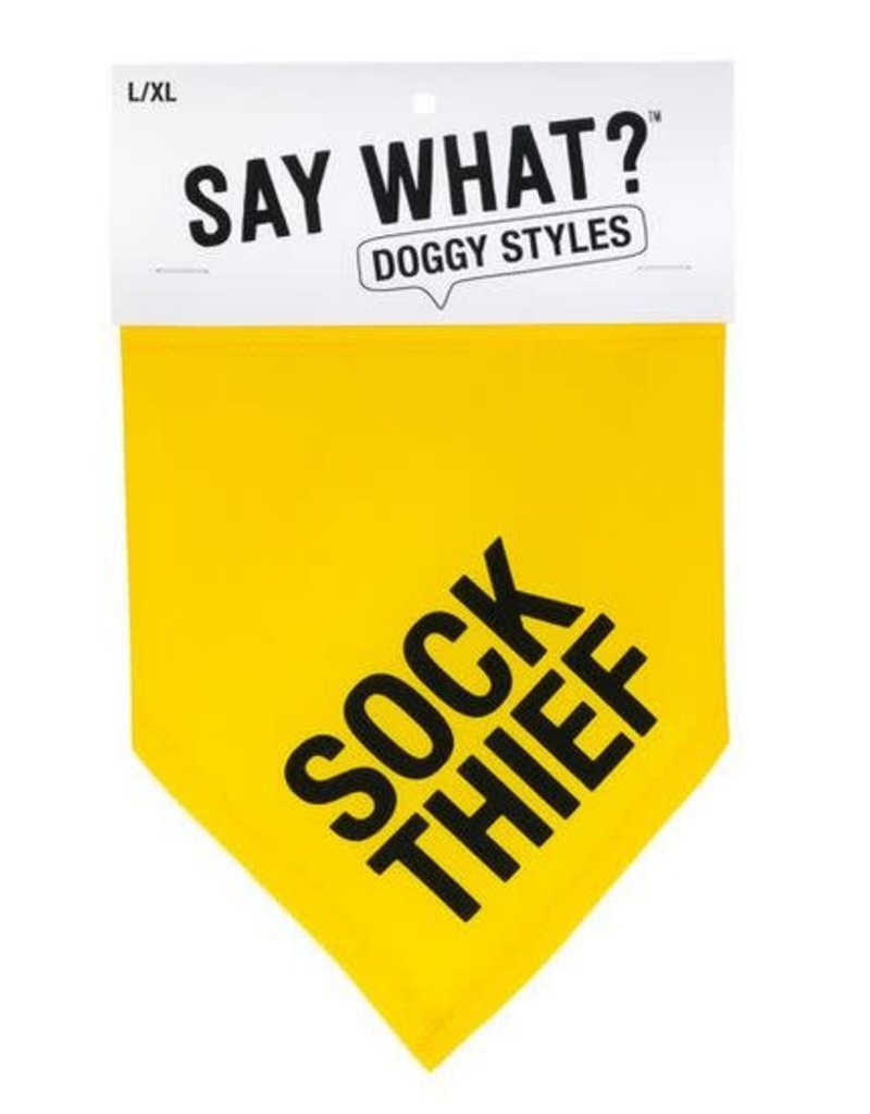 DOG COLLAR BANDANA- sock thief L