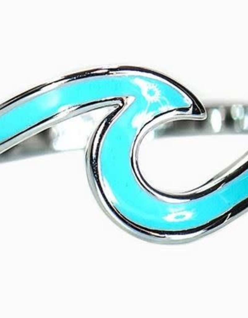 PURAVIDA ENAMELED WAVE RING-SILVER
