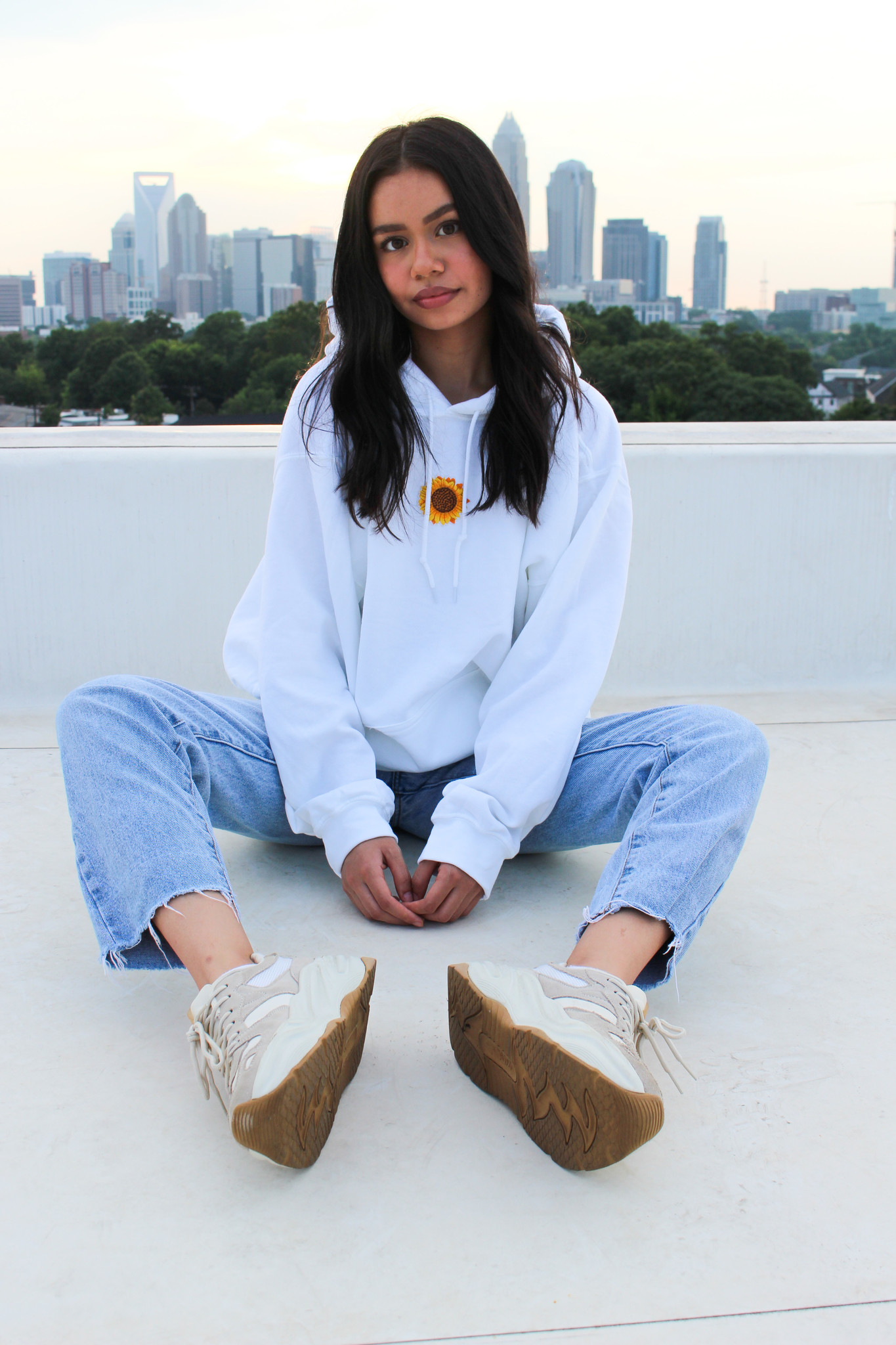 HALEY ROSE SUNFLOWER SOLID HOODIE HALEY ROSE SUNFLOWER SOLID HOODIE