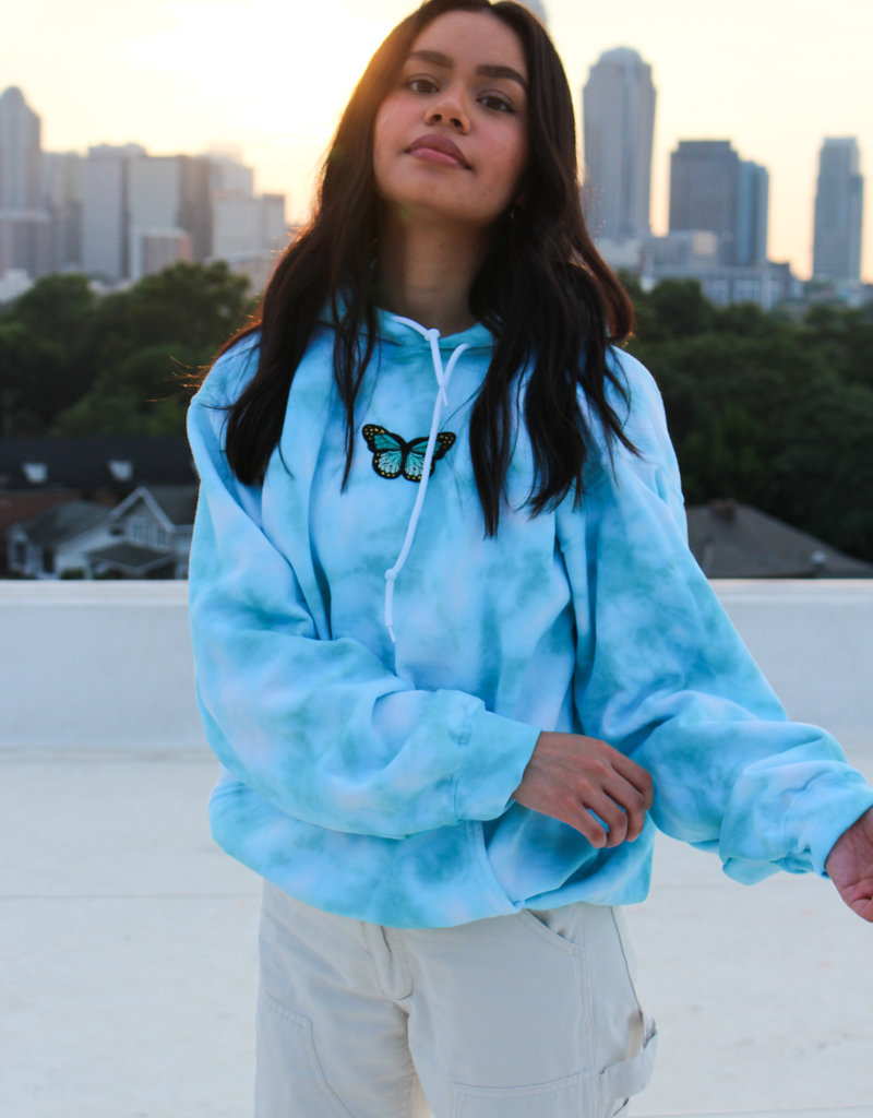 HALEY ROSE BUTTERFLY TIE-DYE HOODIE