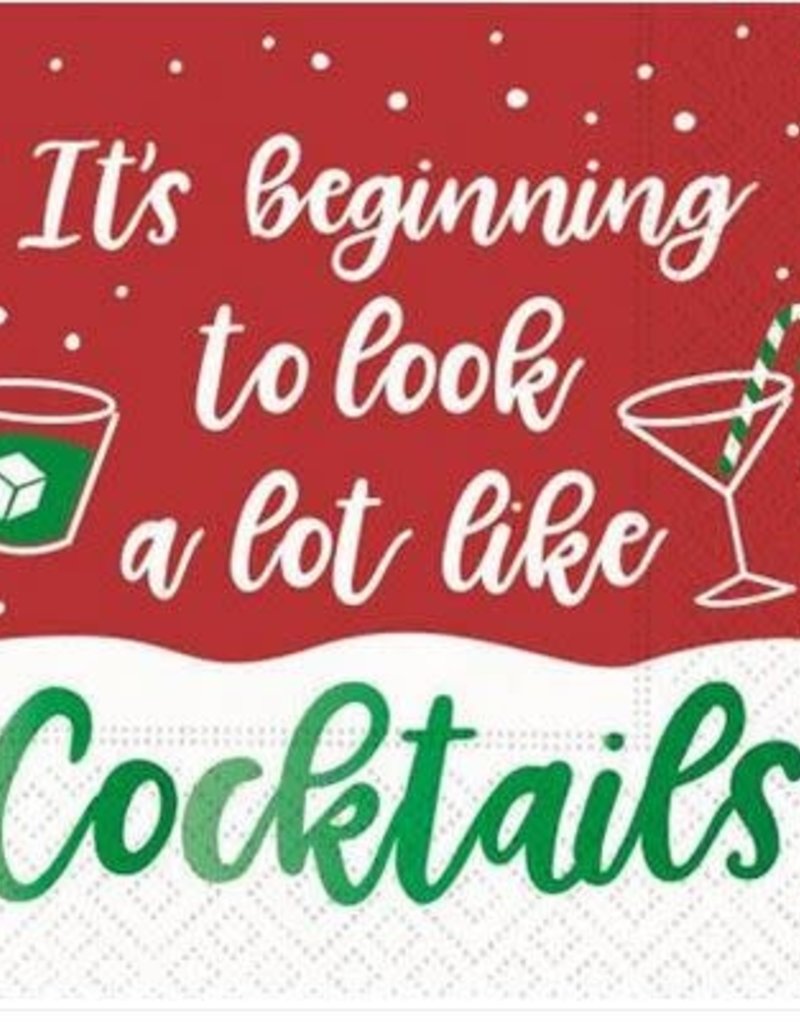 beginning to look a lot like cocktails beverage napkin