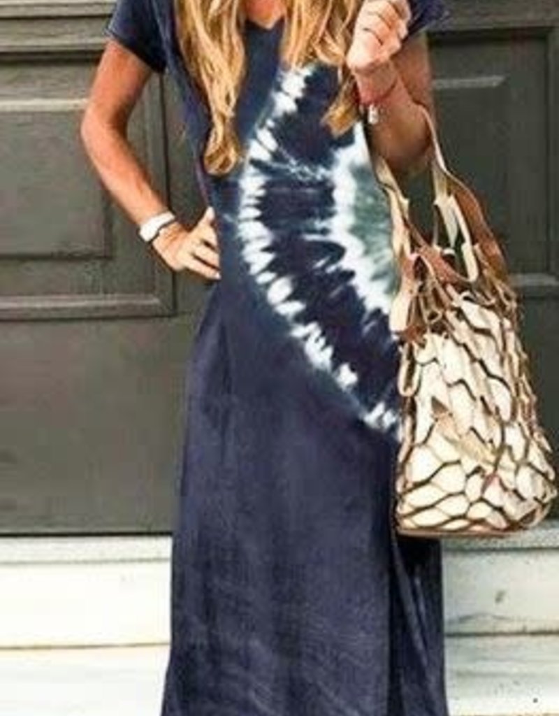 TREND SHOP DIP DYED DETAILED MAXI DRESS- NAVY/OLIVE