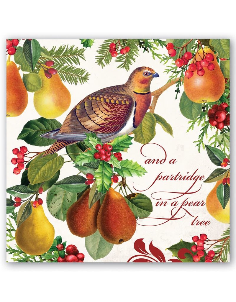 MICHEL DESIGN WORKS IN A PEAR TREE COCKTAIL NAPKIN