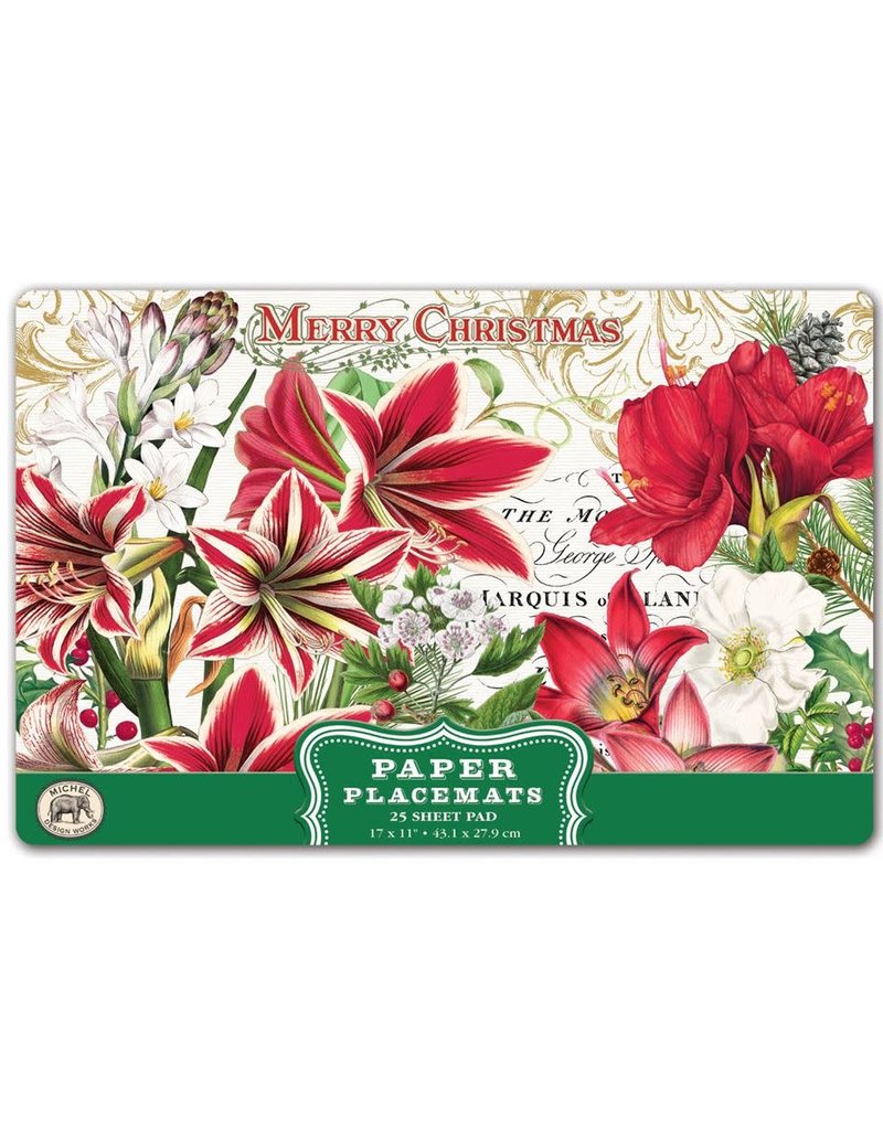 MICHEL DESIGN WORKS MERRY CHRISTMAS PLACEMATS