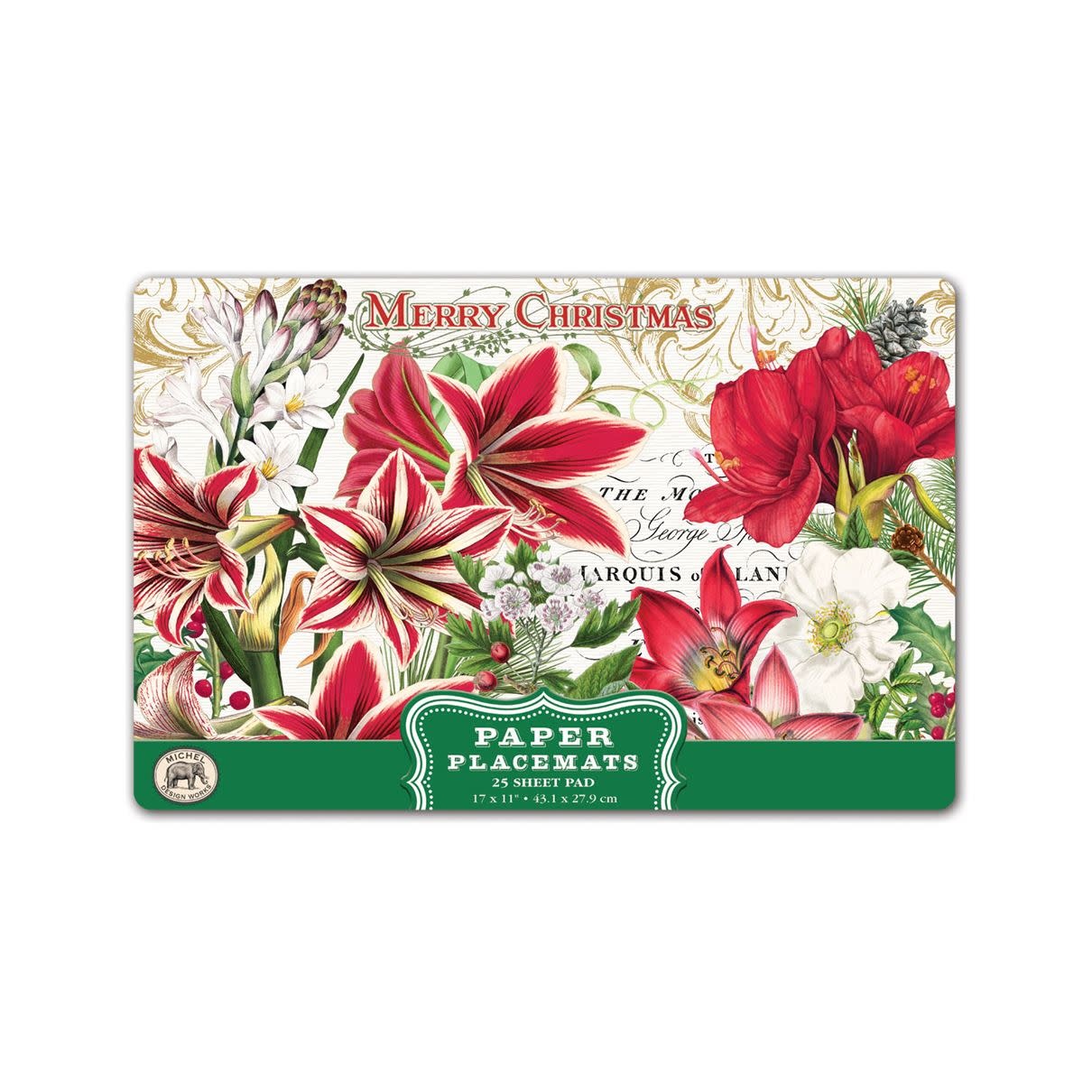 MICHEL DESIGN WORKS MERRY CHRISTMAS PLACEMATS MICHEL DESIGN WORKS MERRY CHRISTMAS PLACEMATS