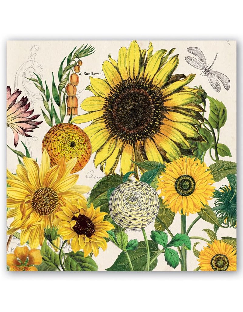 MICHEL DESIGN WORKS SUNFLOWER COCKTAIL NAPKINS