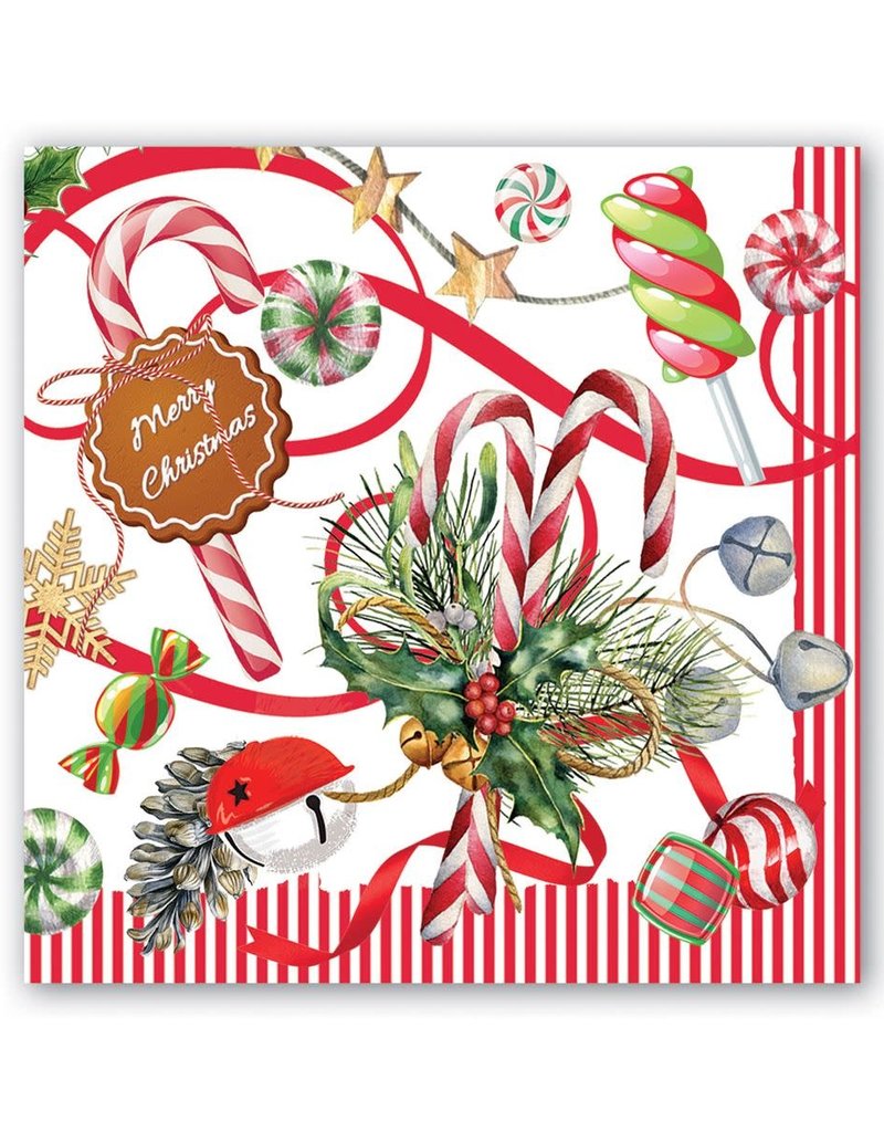 MICHEL DESIGN WORKS PEPPERMINT COCKTAIL NAPKINS