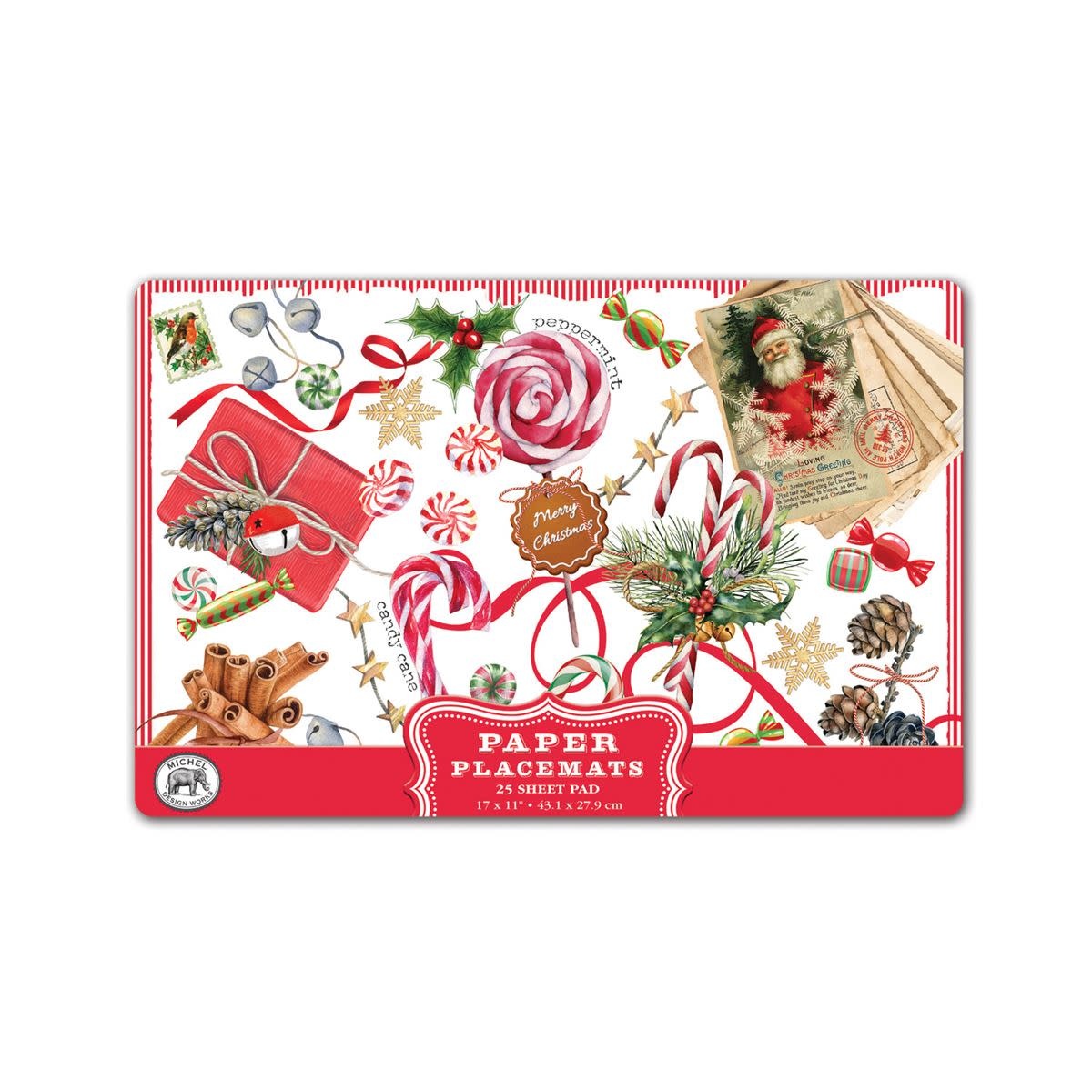 MICHEL DESIGN WORKS PEPPERMINT PLACEMATS MICHEL DESIGN WORKS PEPPERMINT PLACEMATS