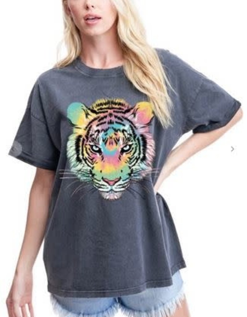 ZUTTER TIE DYE TIGER GRAPHIC TEE