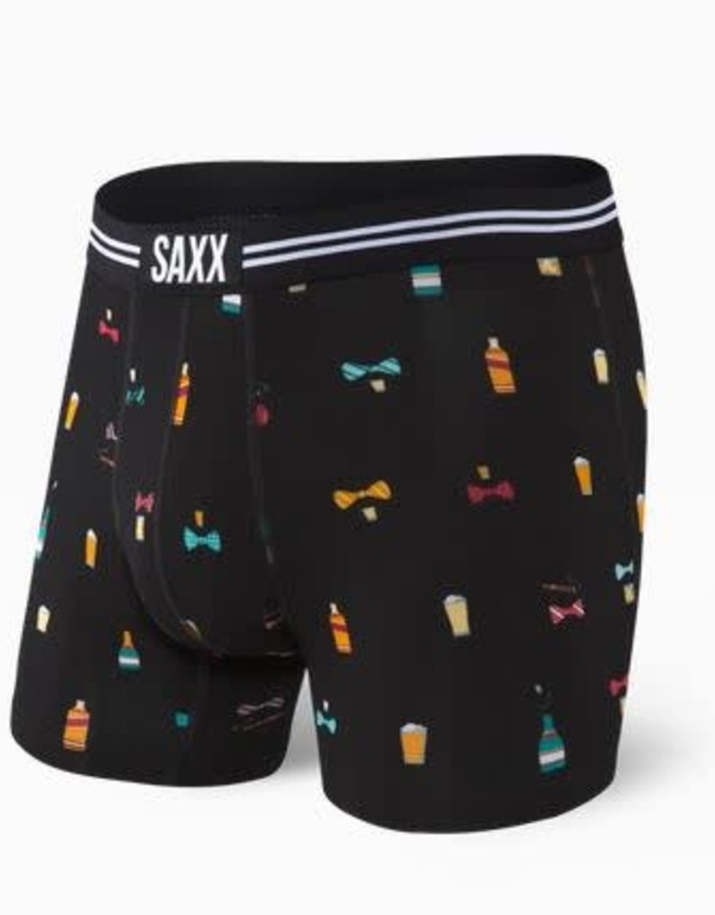 SAXX VIBE BOXER BRIEF - BLACK BOWTIES N BOOZE