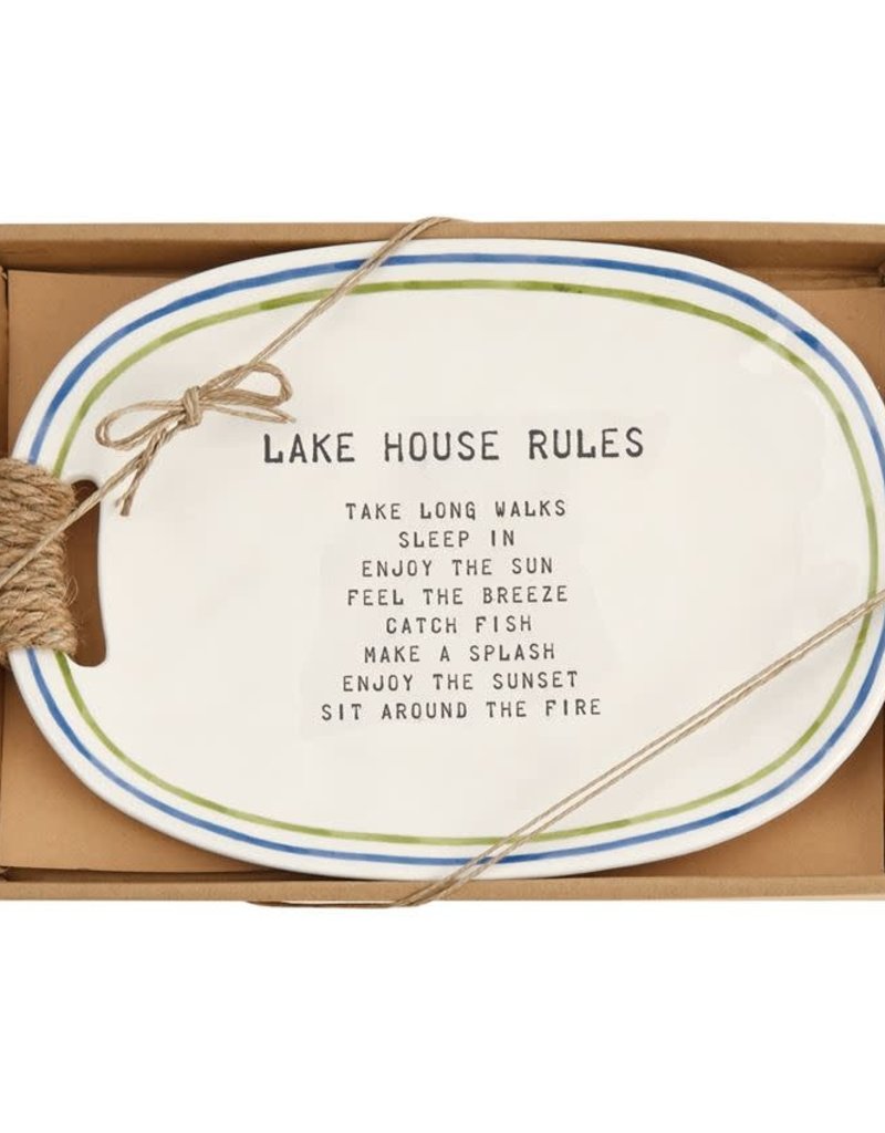 MUD PIE LAKE HOUSE RULES PLATE