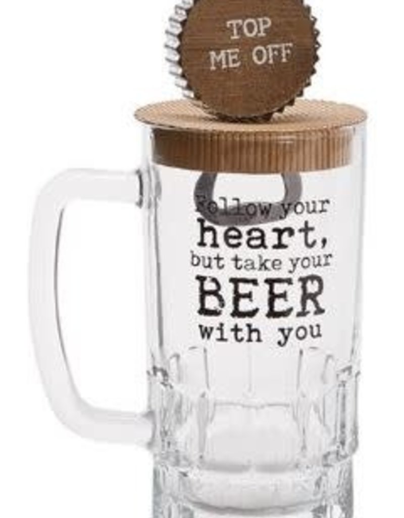 MUD PIE PINT GLASS & BOTTLE OPENER SET