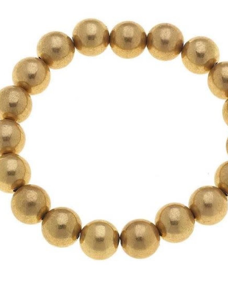 CANVAS CHLOE BEADED STRETCH BRACELET IN WORN GOLD