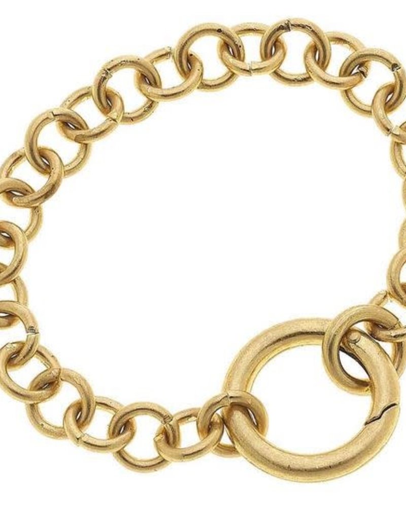 CANVAS ZOE SPRINGCHAIN BRACELET IN WORN GOLD